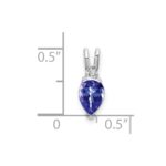 14k White Gold 7x5mm Pear Tanzanite and Diamond Pendant - Image 3