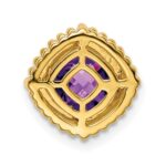 14k 6.5mm Cushion Amethyst Beaded Edge Chain Slide - Image 4