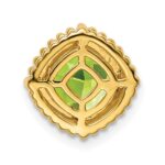 14k 6.5mm Cushion Peridot Beaded Edge Chain Slide - Image 4