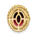 14k 8x6mm Oval Garnet Beaded Edge Chain Slide - Image 4