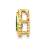 14k Pear Emerald Beaded Edge Chain Slide - Image 2