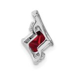 Sterling Silver Antique Cushion Garnet and Diamond Pendant - Image 3