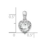 Sterling Silver Rhodium-plated White Topaz and Diamond Pendant - Image 3