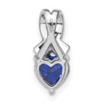 Sterling Silver Rhodium-plated Created Sapphire/Diamond Pendant - Image 3