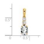 14K 7x5 Oval April/White Topaz and Diamond Pendant - Image 2