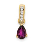 14K 6x4 Pear June/Rhodolite Garnet and Diamond Pendant