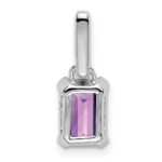 10k White Gold Amethyst and Diamond Pendant - Image 4