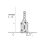 10k White Gold White Topaz and Diamond Pendant - Image 2