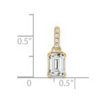 14k 7x5 Emerald-cut April/White Topaz and Diamond Pendant - Image 2