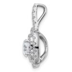 14k White Gold 1 1/2 carat Lab Grown Diamond VS/SI+ G+ Complete Double Halo Pendant - Image 2