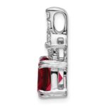 14k White Gold 1/5 carat Lab Grown Diamond VS/SI+ G+ and Lab Created Ruby Complete Pendant - Image 2