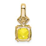 14k 1/5 carat Lab Grown Diamond VS/SI+ G+ and Lab Created Yellow Sapphire Complete Pendant - Image 3