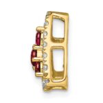 14k 1/2 carat Lab Grown Diamond VS/SI+ G+ and Lab Created Ruby Triangle Complete Chain Slide Pendant - Image 2