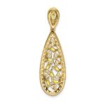 14k White Gold 7/8 carat Lab Grown Diamond VS/SI+ G+ and Lab Created Yellow Sapphire Chain Slide Pendant - Image 3