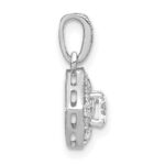 14k White Gold 1/2 carat Lab Grown Diamond VS/SI+ G+ Square Complete Vintage Pendant - Image 2