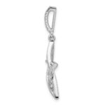 14k White Gold Polished 1/4 carat Diamond Star Pendant - Image 2