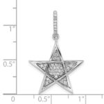 14k White Gold Polished 1/4 carat Diamond Star Pendant - Image 3
