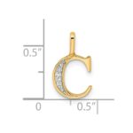 10K Diamond Letter C Initial Pendant - Image 4