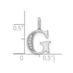 14K White Gold Diamond Letter G Initial Pendant - Image 3