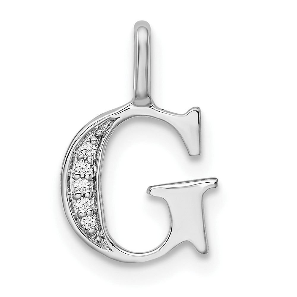 PM8365G-003-WA.jpg 14K White Gold Diamond Letter G Initial Pendant - Image 1