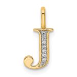 10K Diamond Letter J Initial Pendant
