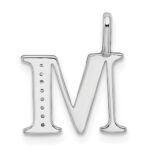 14K White Gold Diamond Letter M Initial Pendant - Image 4
