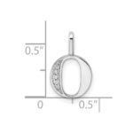 14K White Gold Diamond Letter O Initial Pendant - Image 3