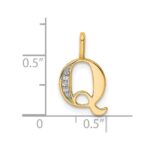 14k Diamond Letter Q Initial Pendant - Image 4