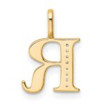 14k Diamond Letter R Initial Pendant - Image 3