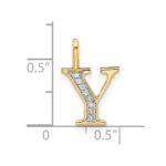 10K Diamond Letter Y Initial Pendant - Image 4
