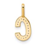 14K Yellow Gold Diamond Letter C Initial Pendant - Image 3