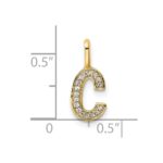 14K Yellow Gold Diamond Letter C Initial Pendant - Image 4