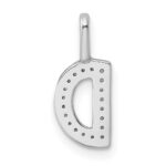 14K White Gold Diamond Letter D Initial Pendant - Image 3