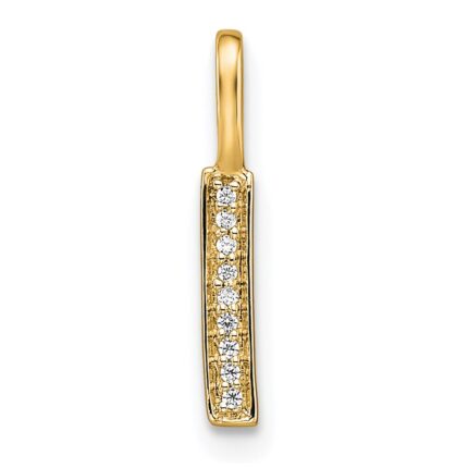 14K Yellow Gold Diamond Letter I Initial Pendant
