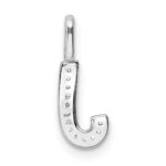 14K White Gold Diamond Letter J Initial Pendant - Image 3