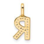14K  Gold Diamond Letter R Initial Pendant - Image 3
