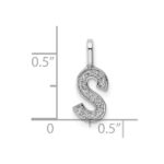 14K White Gold Diamond Letter S Initial Pendant - Image 4