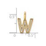 14K  Gold Diamond Letter W Initial Pendant - Image 4