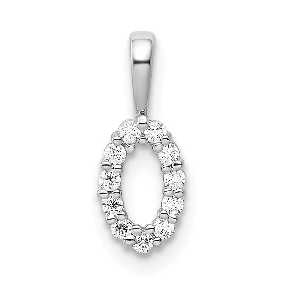 PM8369-0-011-WA.jpg 14k White Gold Diamond Number 0 Pendant - Image 1