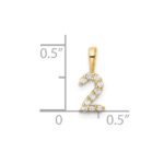 14K Diamond Number 2 Pendant - Image 3