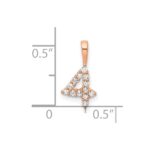 14k Rose Gold Diamond Number 4 Pendant - Image 3