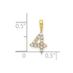 14K Diamond Number 4 Pendant - Image 3