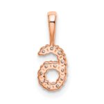 14k Rose Gold Diamond Number 6 Pendant - Image 4