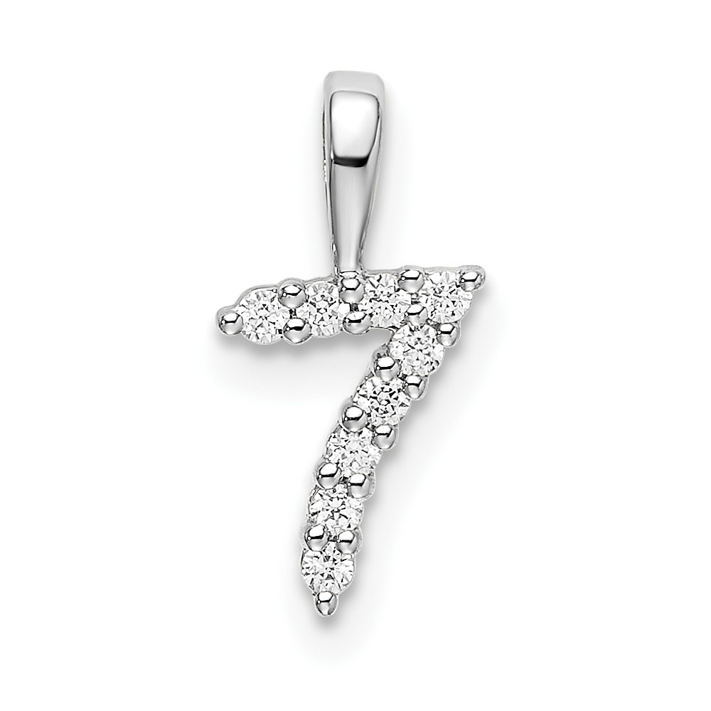 PM8369-7-009-WA.jpg 14k White Gold Diamond Number 7 Pendant - Image 1