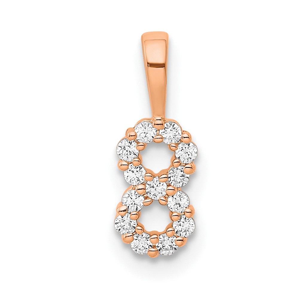 PM8369-8-013-RA.jpg 14k Rose Gold Diamond Number 8 Pendant - Image 1