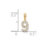 14K Diamond Number 9 Pendant - Image 3