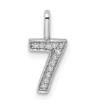 14k White Gold Diamond Number 7 Pendant