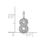 14k White Gold Diamond Number 8 Pendant - Image 3