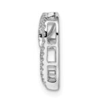 14k White Gold Diamond Heart Chain Slide - Image 2