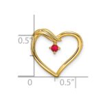 14k Polished Ruby Heart Chain Slide - Image 3